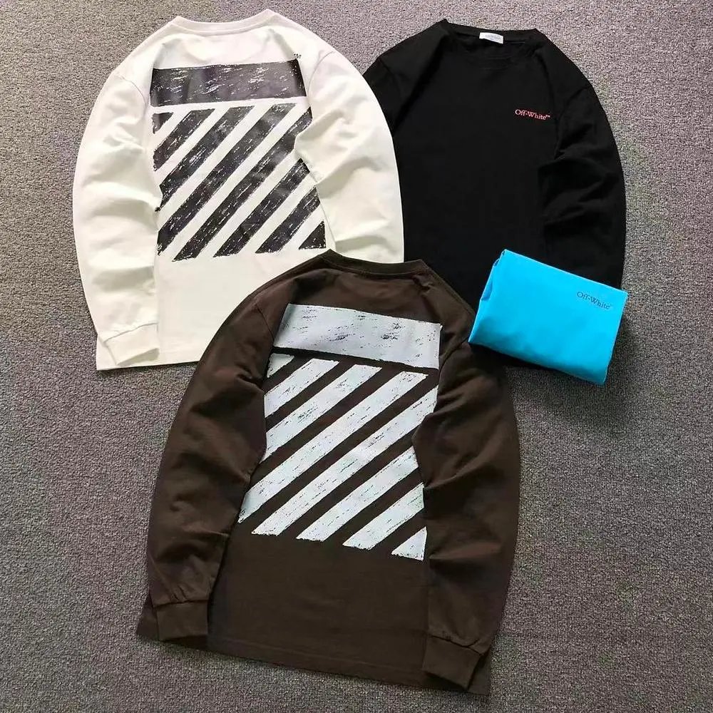 Off-White diagonal stripe long sleeve tee — W2CFinds curated find