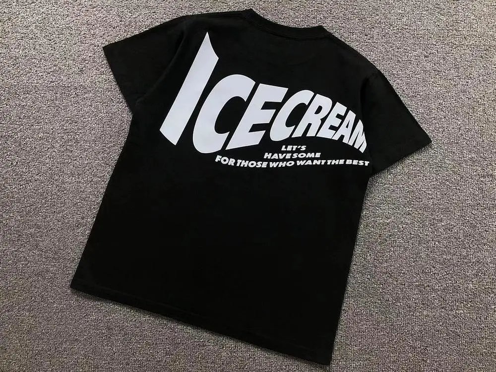 ICECREAM T-Shirts Short-Sleeve Running Dog Logo Graphic image 2