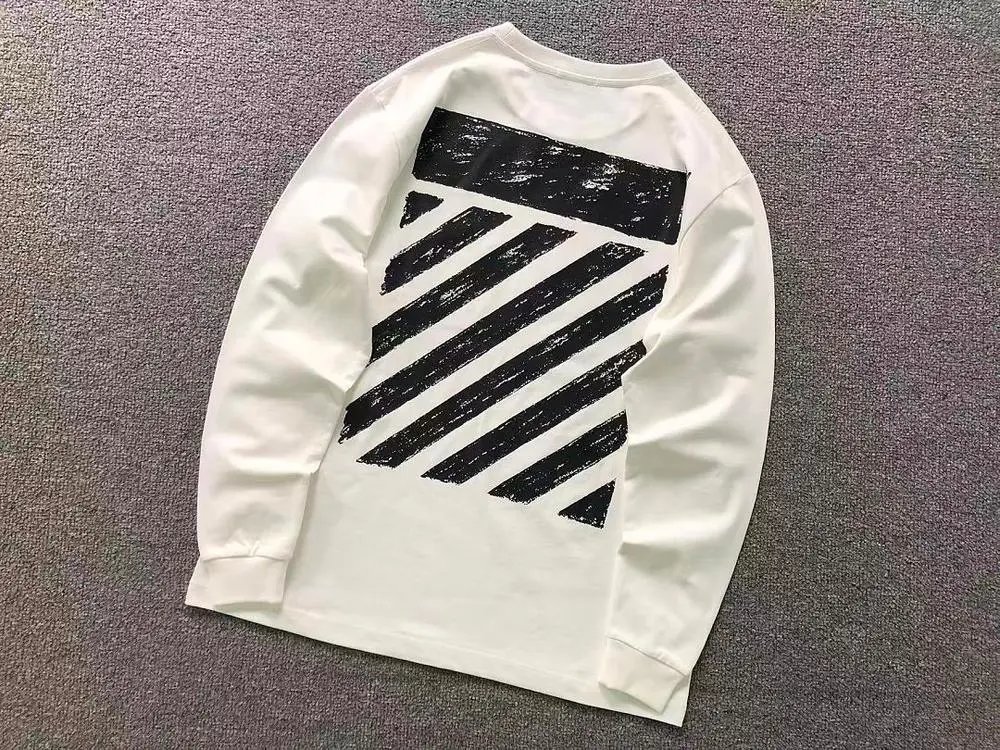 Off-White Hoodies & Sweatshirts Crewneck sweatshirt with distressed diagonal stripe back print image 4