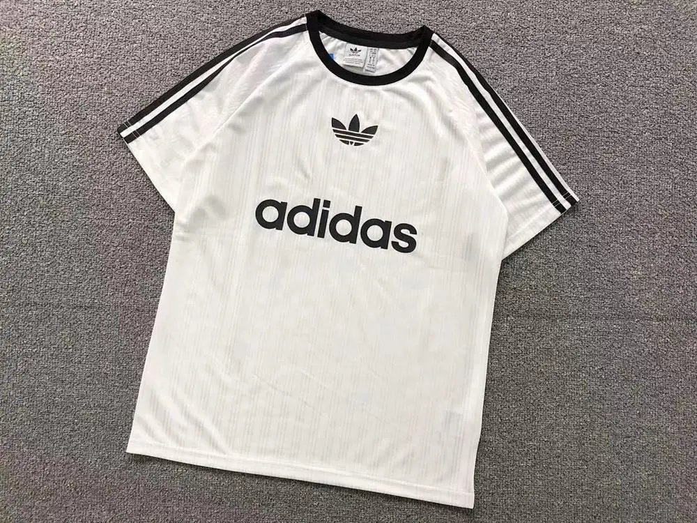 Adidas T-Shirts Trefoil Logo 3-Stripe Crew-Neck T-Shirt — Style 1