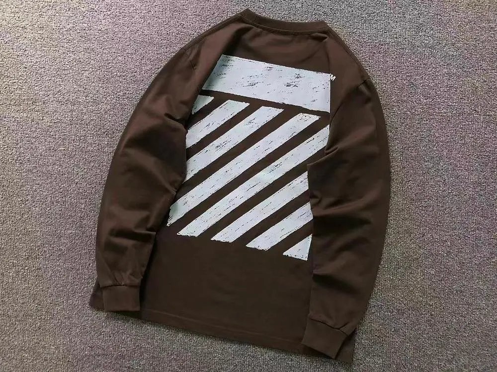 Off-White Hoodies & Sweatshirts Crewneck sweatshirt with distressed diagonal stripe back print image 5