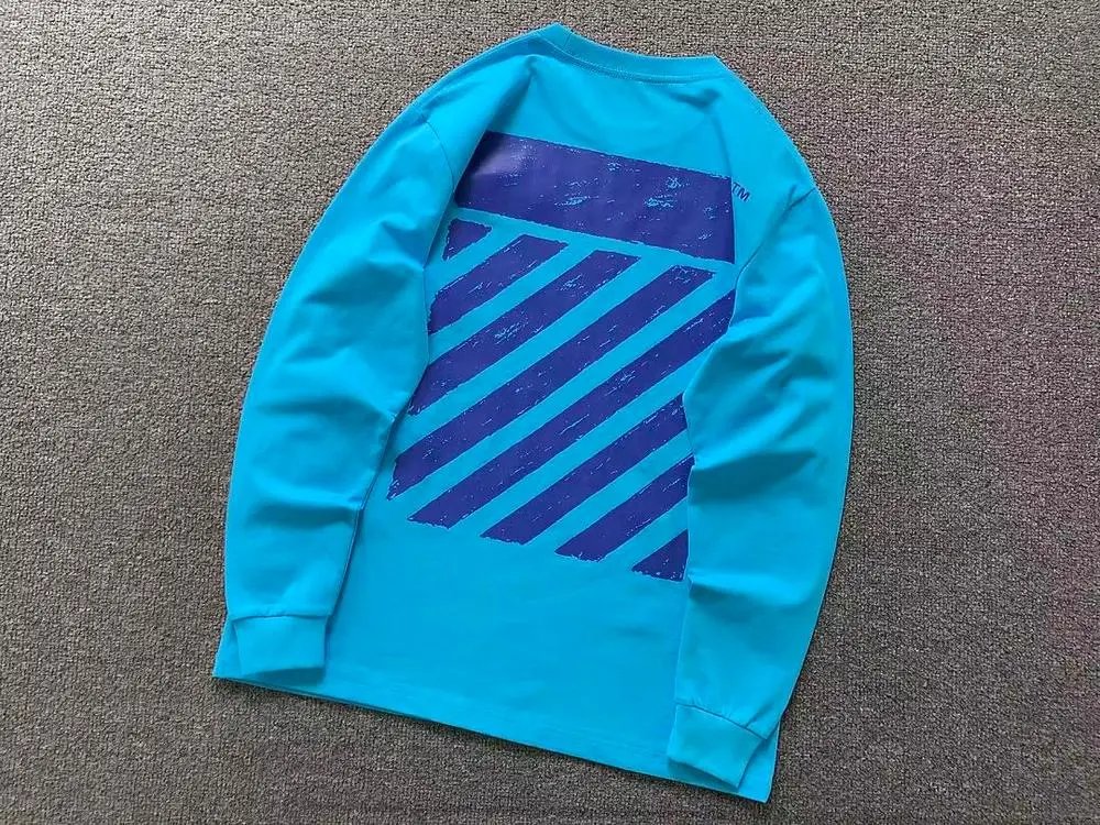 Off-White Hoodies & Sweatshirts Crewneck sweatshirt with distressed diagonal stripe back print image 3