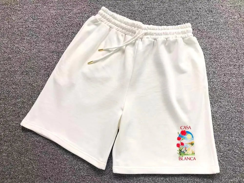 Casablanca Shorts Drawstring with floral arch graphic image 2