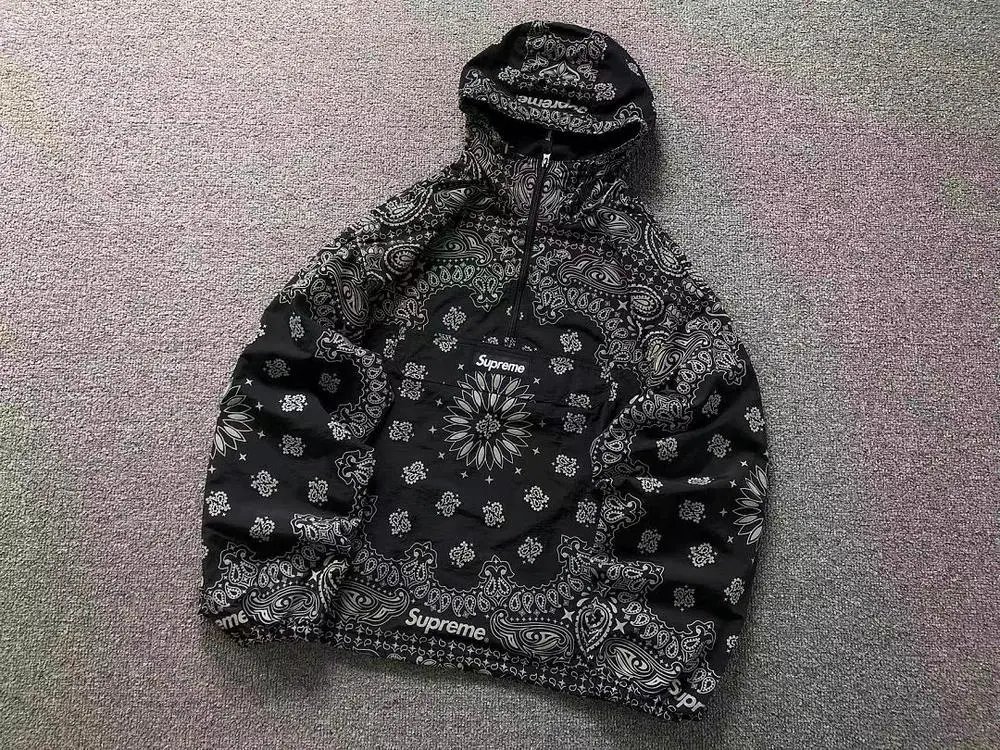 Supreme Jackets Hooded half-zip paisley print pullover jacket image 4
