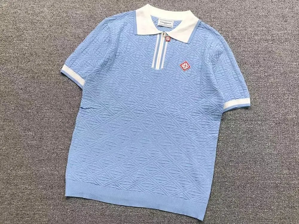 Casablanca Knitwear Textured short-sleeve polo shirt — Style 2