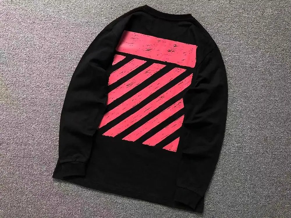 Off-White Hoodies & Sweatshirts Crewneck sweatshirt with distressed diagonal stripe back print image 2