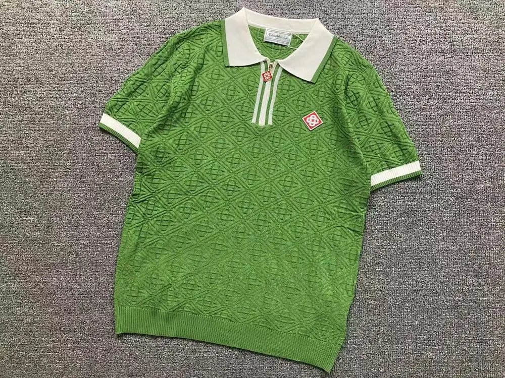 Casablanca Knitwear Textured short-sleeve polo shirt — Style 3