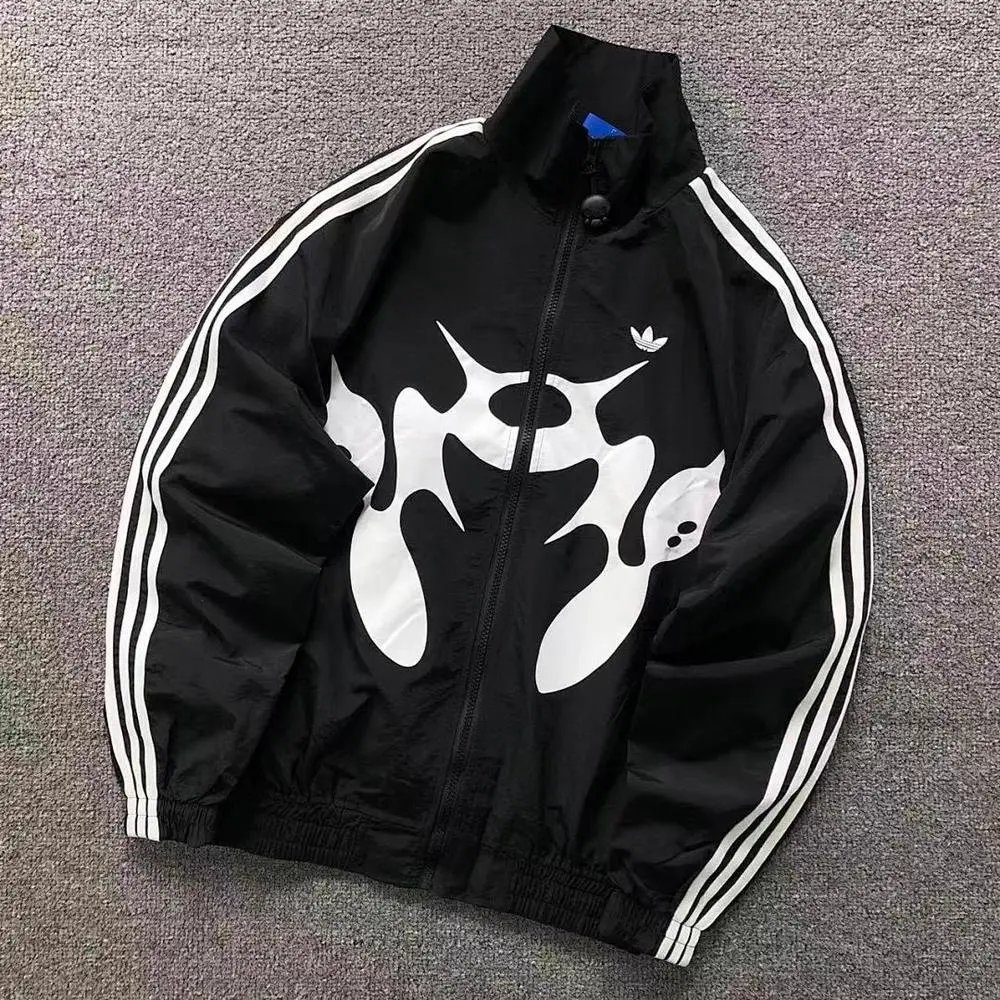 Adidas abstract‑print stand‑collar jacket — W2CFinds curated find