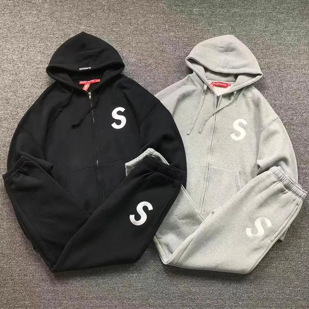 Supreme letter S zip hoodie and sweatpants suit/set — W2CFinds curated find