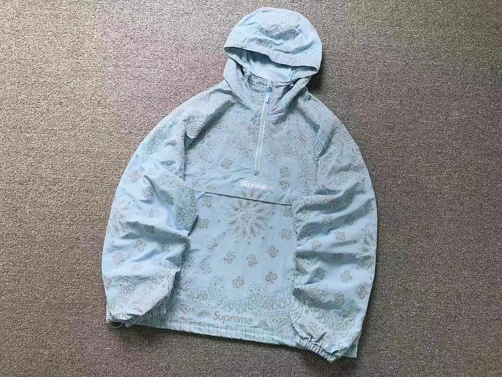 Supreme Jackets Hooded half-zip paisley print pullover jacket image 3