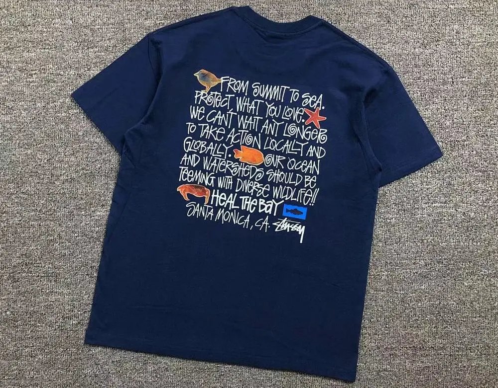 Stüssy T-Shirts Santa Monica Heal the Bay graphic image 3