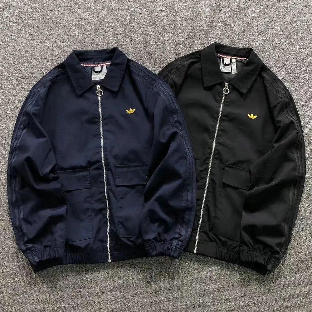 Adidas gold trefoil lapel multi-pocket jacket — W2CFinds curated find