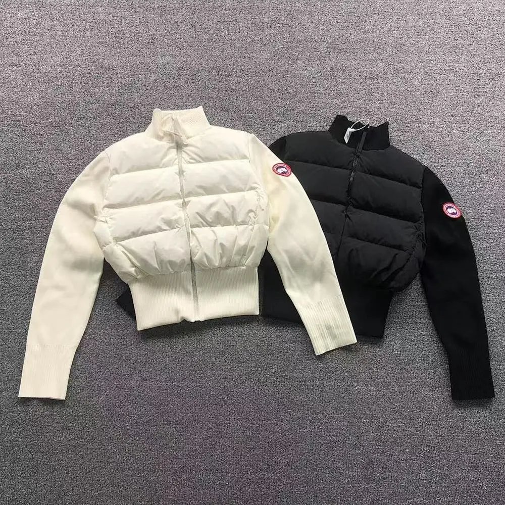 Canada Goose knit sleeve stand collar cropped down jacket — W2CFinds curated find