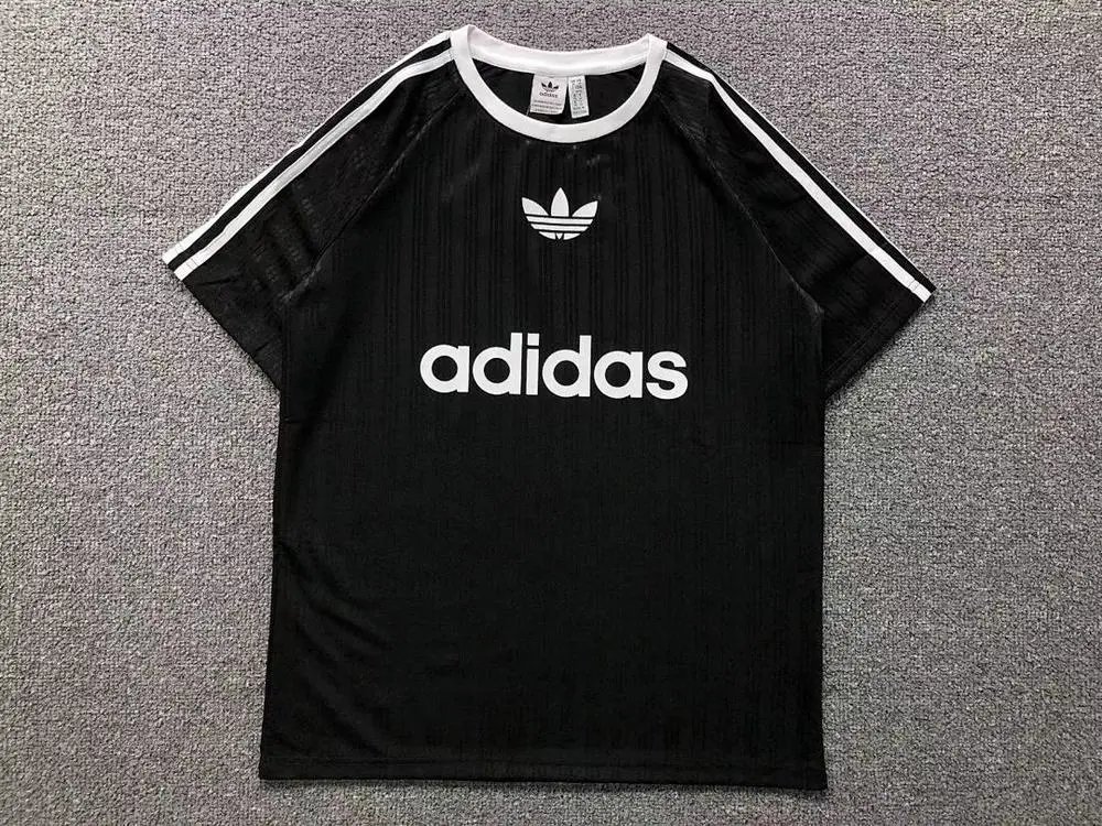 Adidas T-Shirts Trefoil Logo 3-Stripe Crew-Neck T-Shirt — Style 5