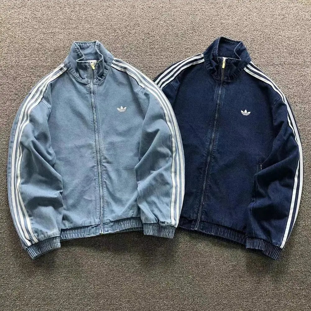 Adidas three stripes denim track jacket — W2CFinds curated find