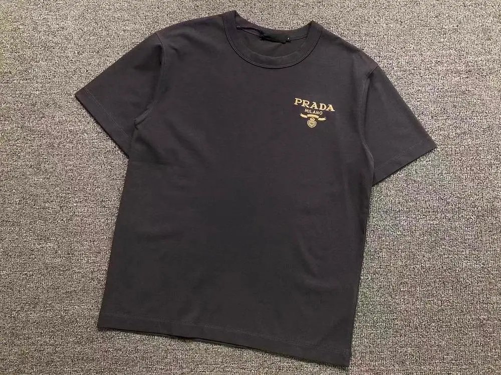 Prada T-Shirts Short-Sleeve Crewneck Logo T-Shirt image 3