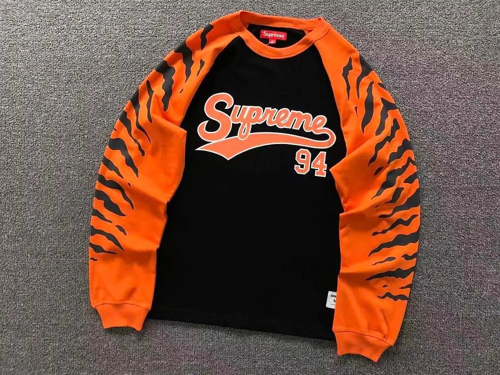 Supreme Hoodies & Sweatshirts 94 Logo Tiger-Stripe Raglan Sweatshirt image 4