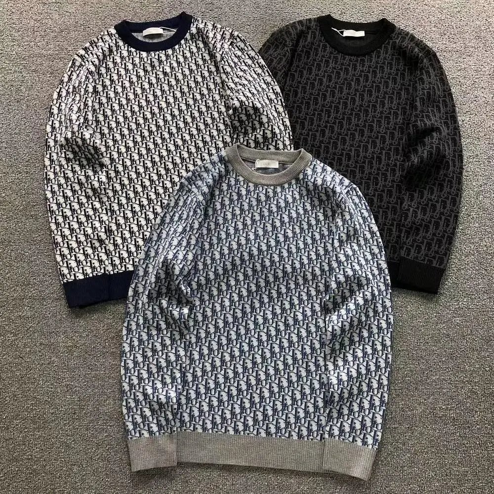 Dior oblique jacquard crew neck sweater — W2CFinds curated find