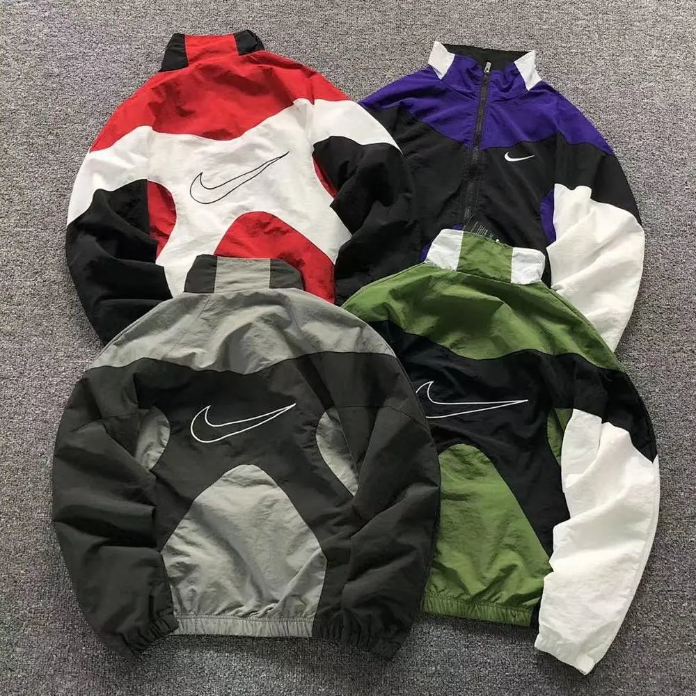 Nike color block stand collar windbreaker jacket