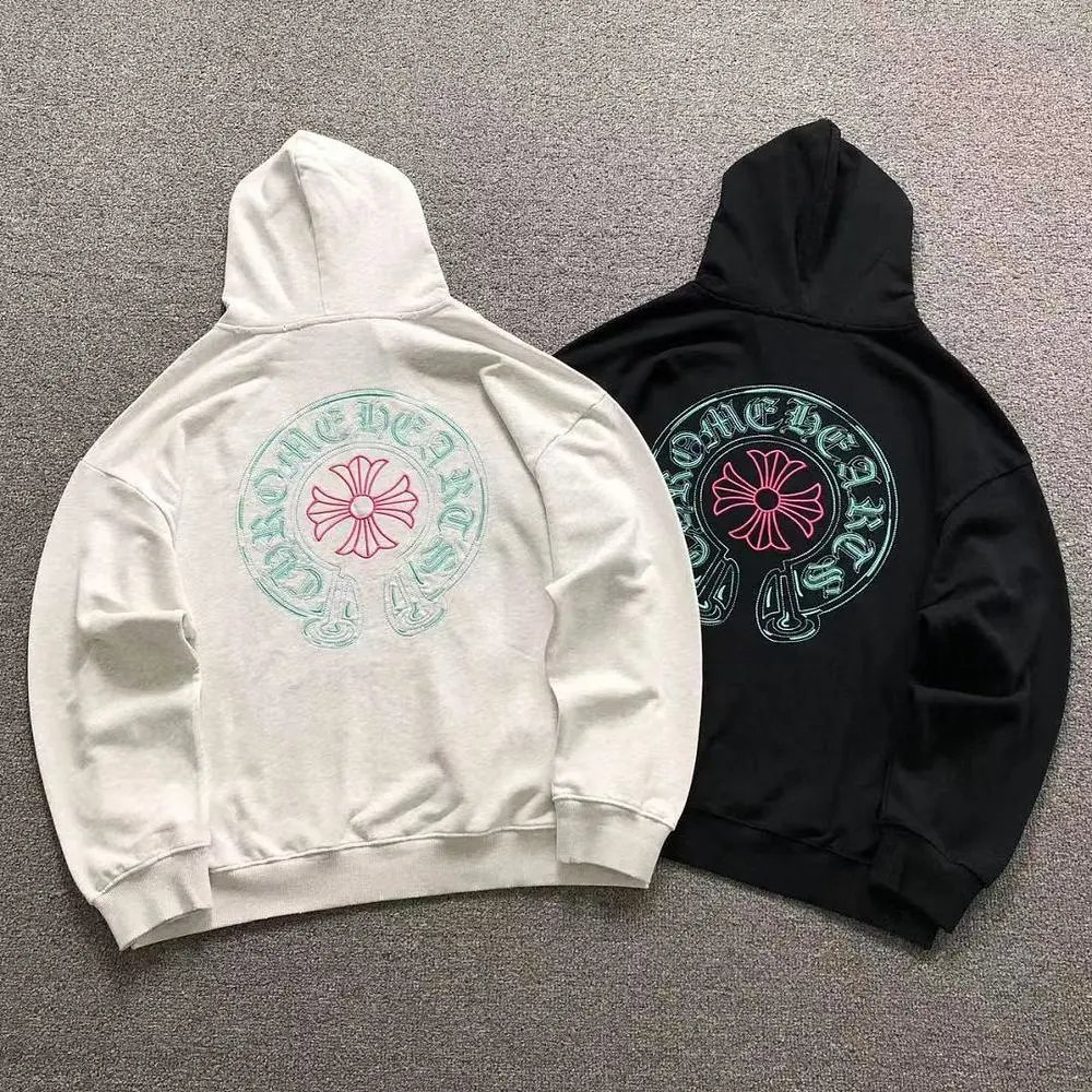 Chrome Hearts back‑horseshoe‑embroidered pullover hoodie — W2CFinds curated find