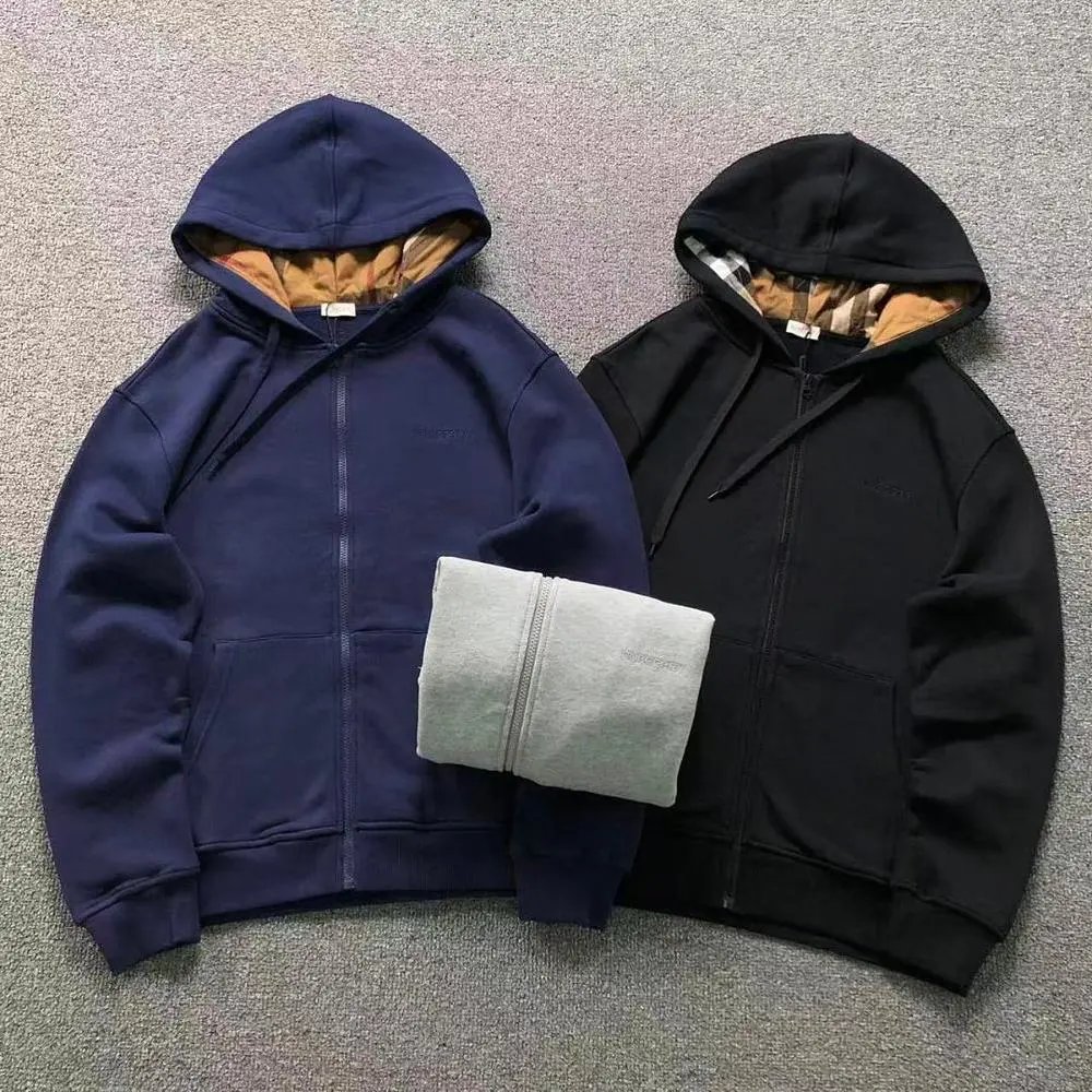 Burberry vintage‑check‑lined zip‑up hoodie — W2CFinds curated find