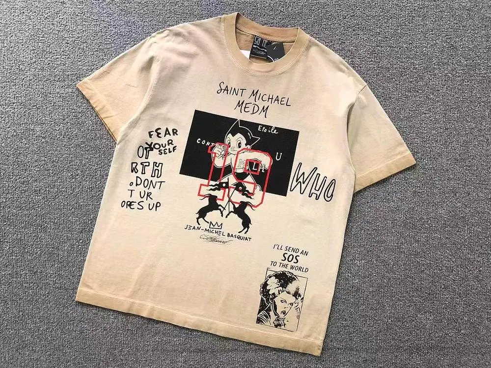 Saint Michael T-Shirts Jean-Michel Basquiat Graphic Short-Sleeve T-Shirt image 2
