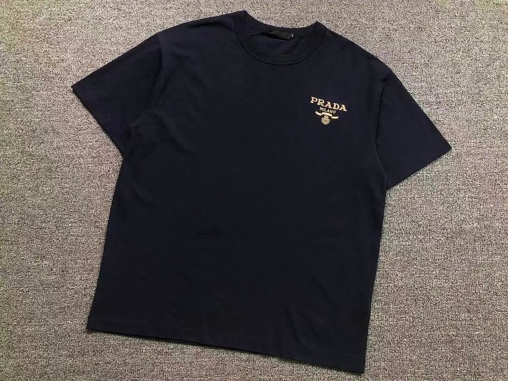 Prada T-Shirts Short-Sleeve Crewneck Logo T-Shirt image 5