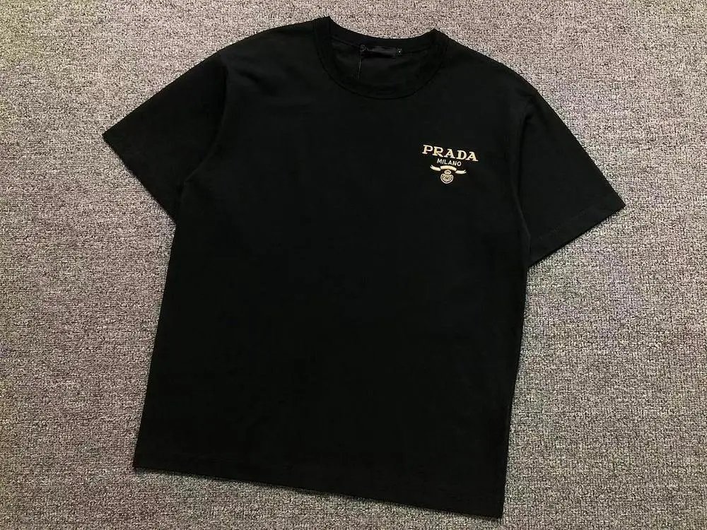 Prada T-Shirts Short-Sleeve Crewneck Logo T-Shirt image 4