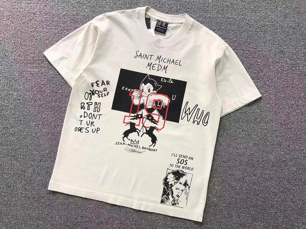 Saint Michael T-Shirts Jean-Michel Basquiat Graphic Short-Sleeve T-Shirt image 3