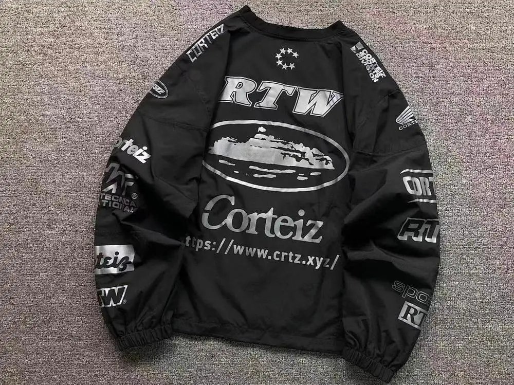 Corteiz Jackets Logo-Print Pullover Sports Jacket image 9