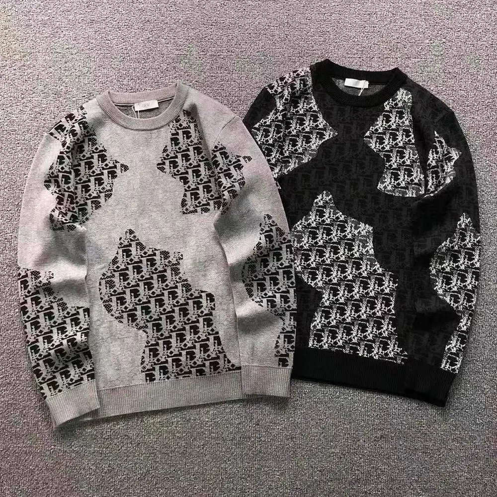 Dior oblique patchwork crew neck sweater — W2CFinds curated find