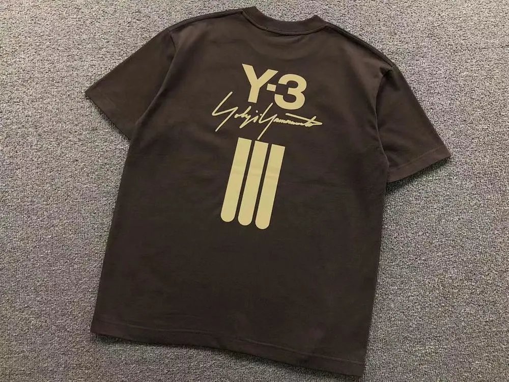 Y-3 T-Shirts Yohji Yamamoto Signature Three Stripes Graphic image 3