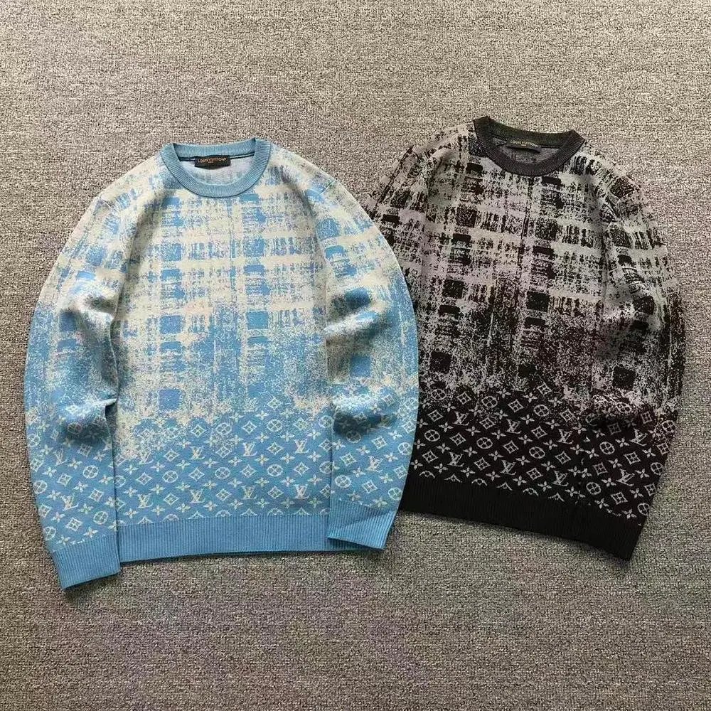 Louis Vuitton faded monogram jacquard crew neck sweater — W2CFinds curated find