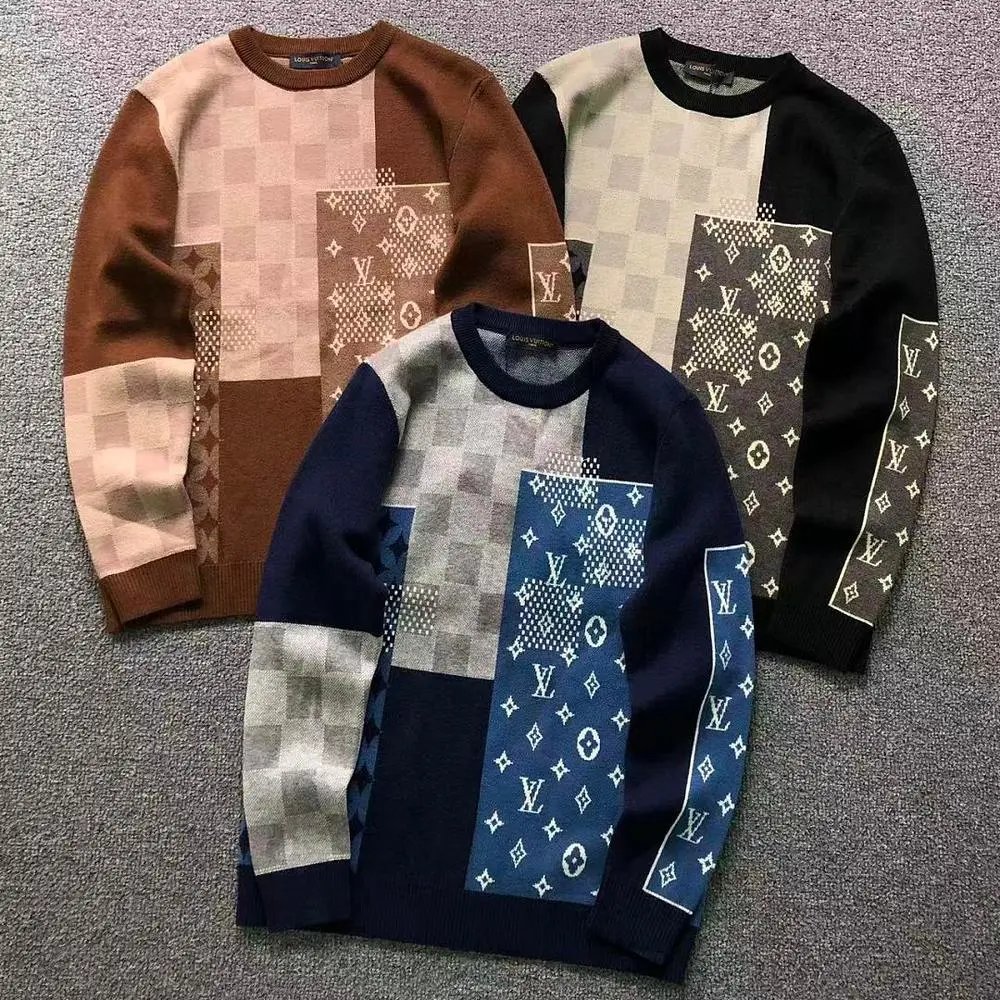 Louis Vuitton patchwork jacquard crew neck sweater — W2CFinds curated find
