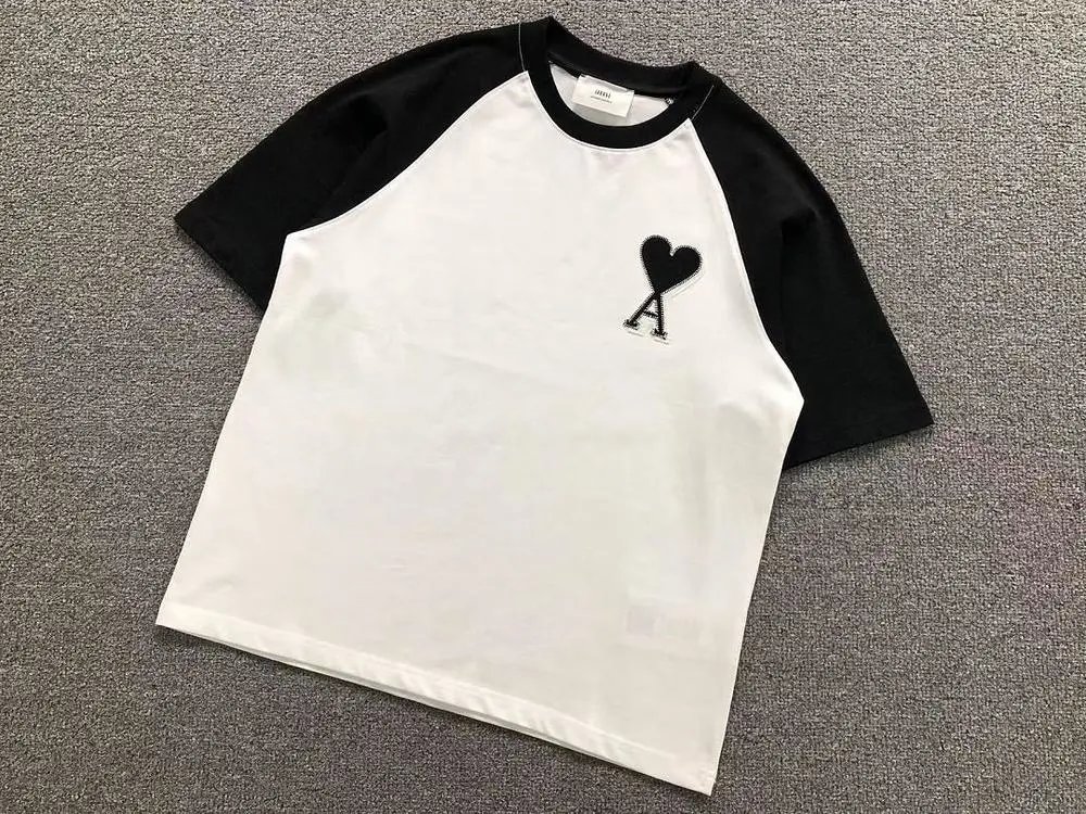 AMI T-Shirts Heart Logo Raglan Short-Sleeve T-Shirt image 2