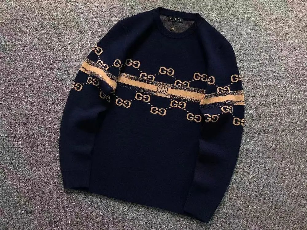 Gucci interlocking G stripe jacquard crew neck sweater — W2CFinds curated find