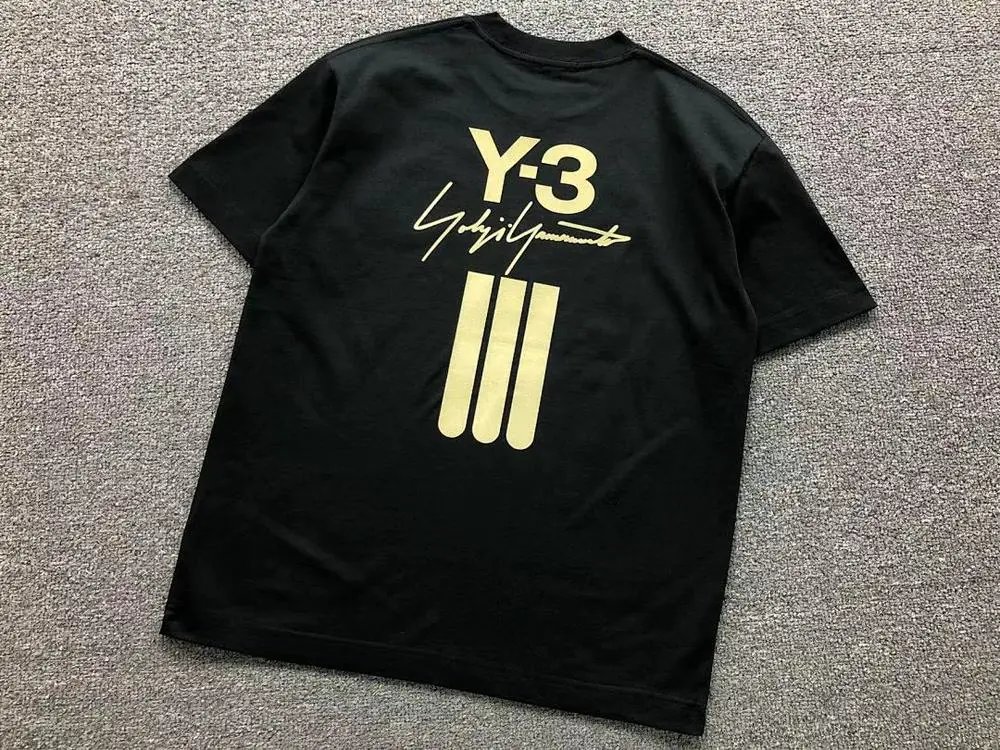 Y-3 T-Shirts Yohji Yamamoto Signature Three Stripes Graphic image 4