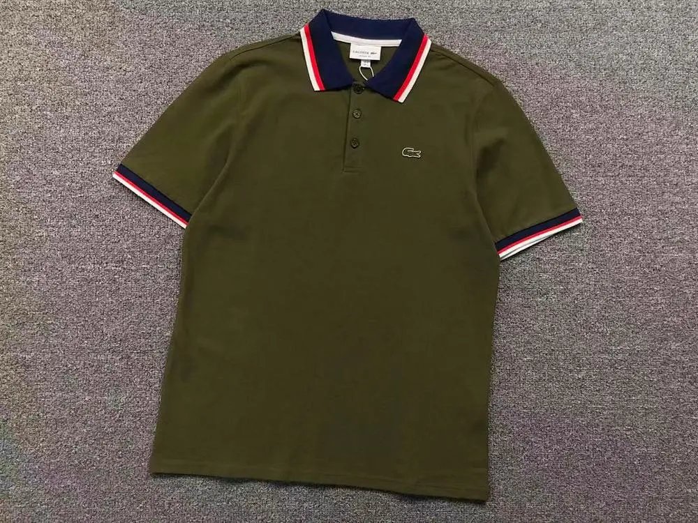 Lacoste Shirts Short-Sleeve Polo Shirt with Contrast Striped Collar and Cuffs image 3