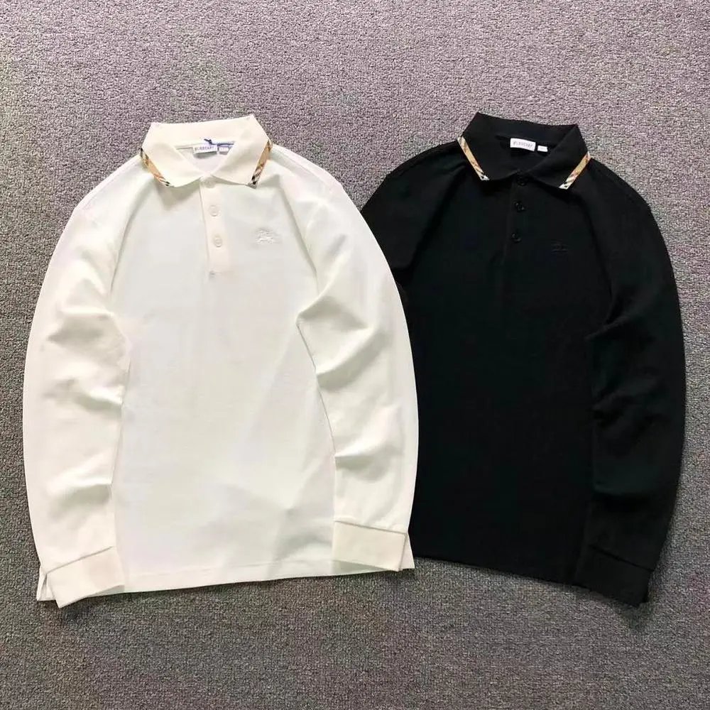 Burberry plaid collar long sleeve polo shirt — W2CFinds curated find