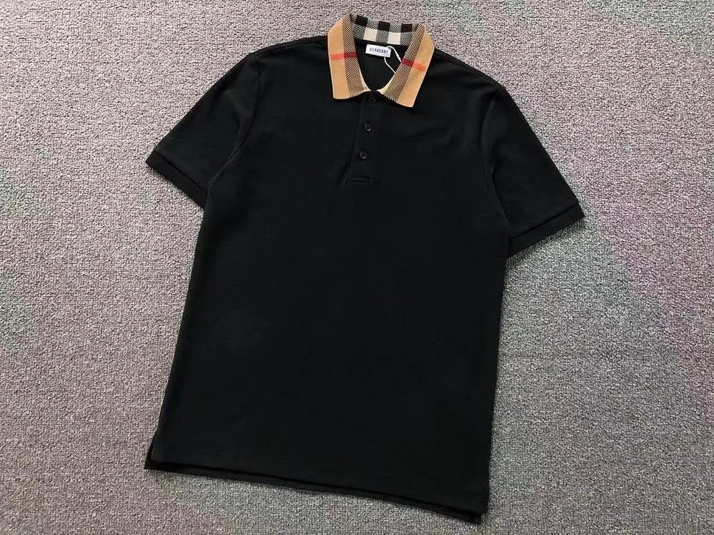 Burberry Shirts Short-Sleeve Polo Shirt with Check Collar image 2