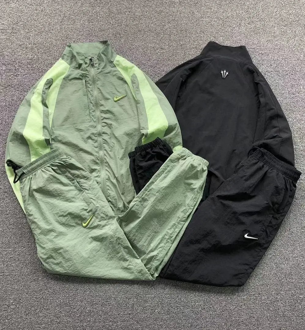 Nike color block stand collar windbreaker jacket and track pants set — W2CFinds curated find