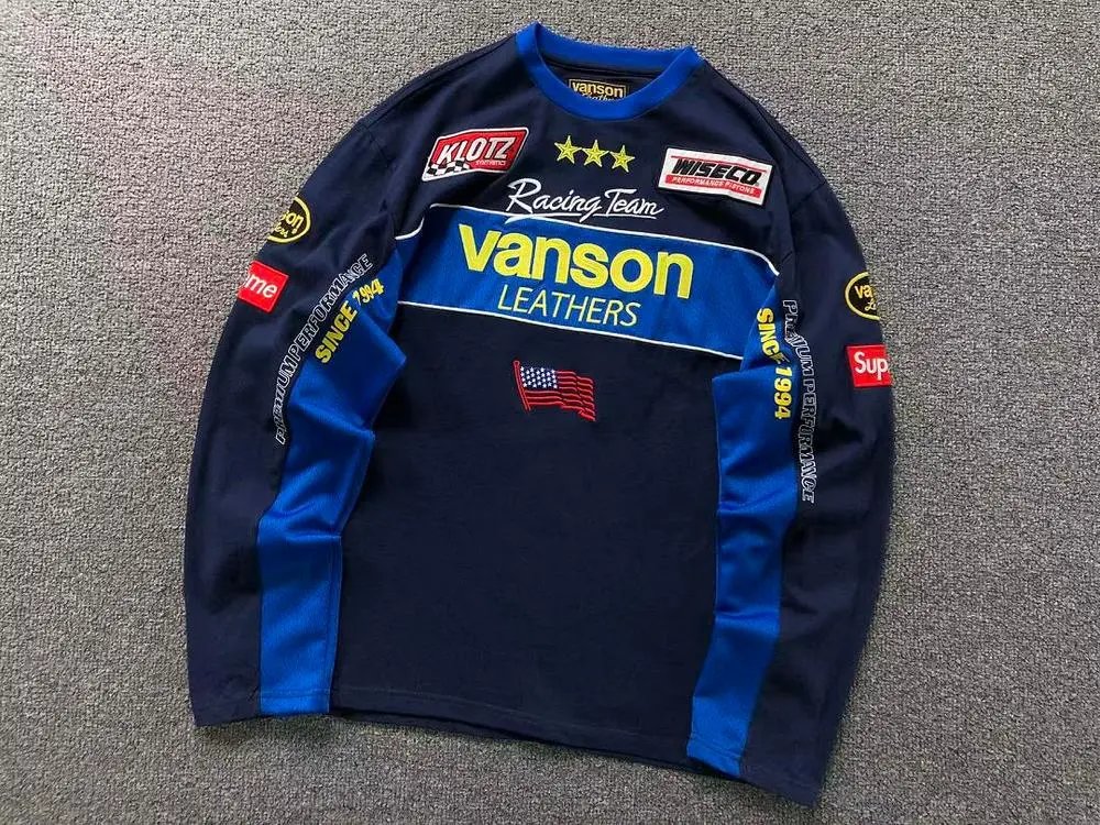Vanson Shirts Racing Team Graphic Long-Sleeve Shirt — Style 3