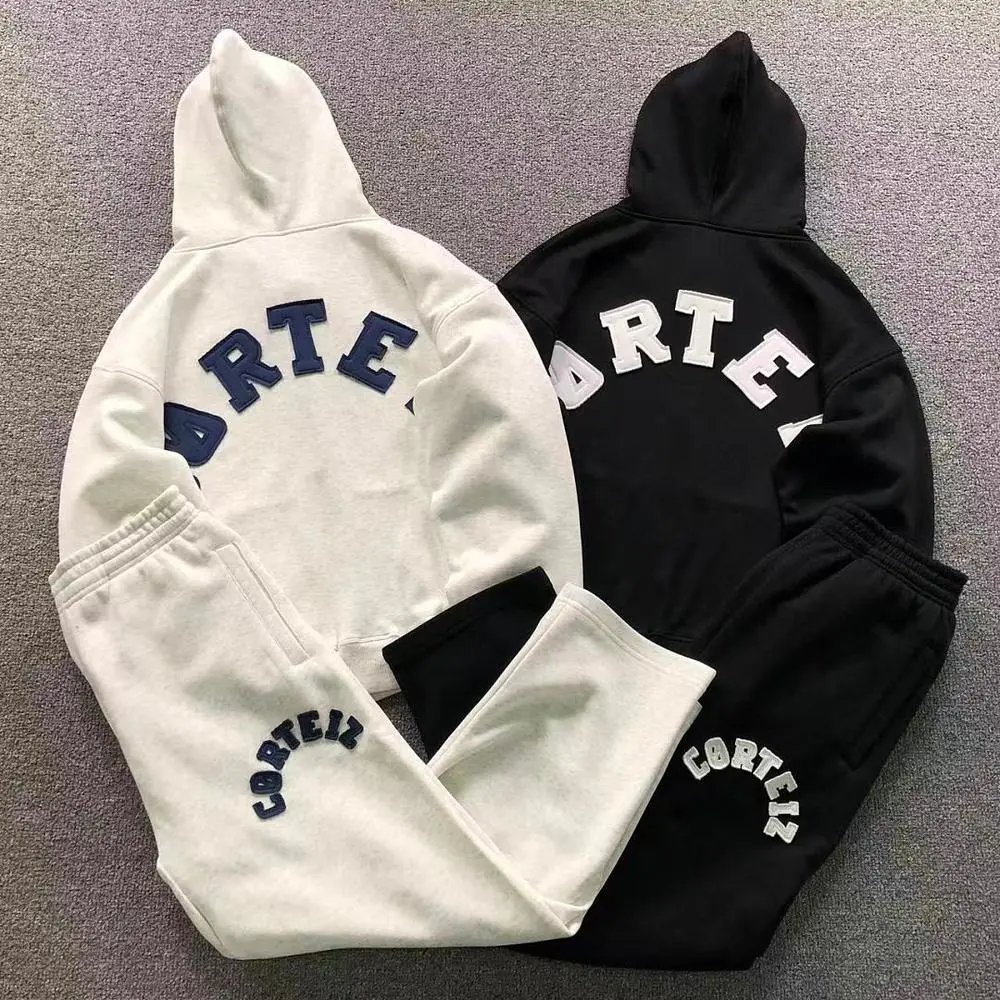 Corteiz applique hoodie and sweatpants set