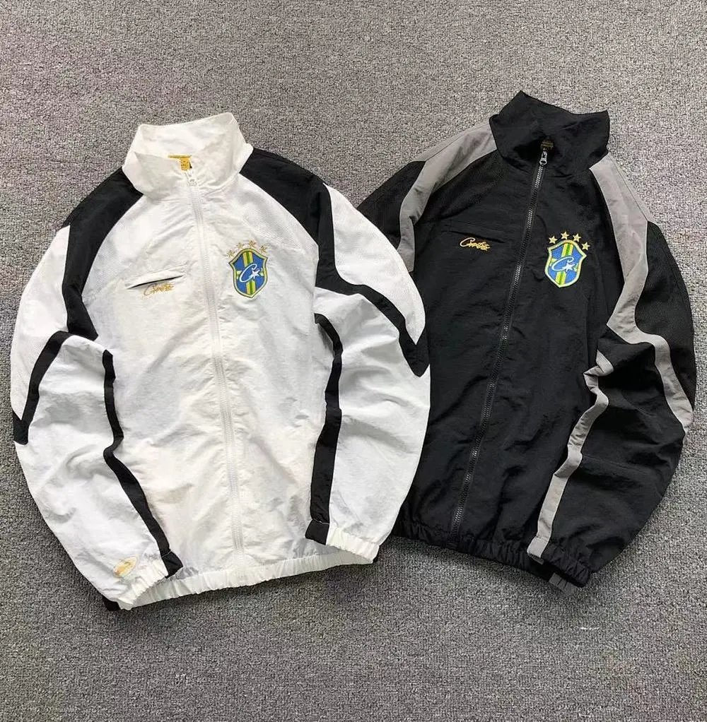 Corteiz Brazil badge stand collar windbreaker jacket — W2CFinds curated find
