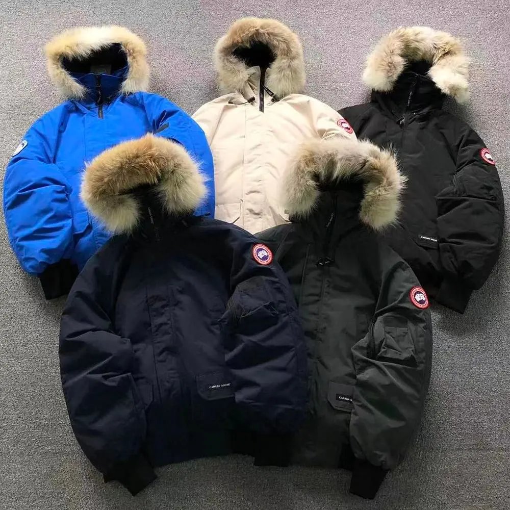 Canada Goose fur hood bomber down jacket — W2CFinds curated find