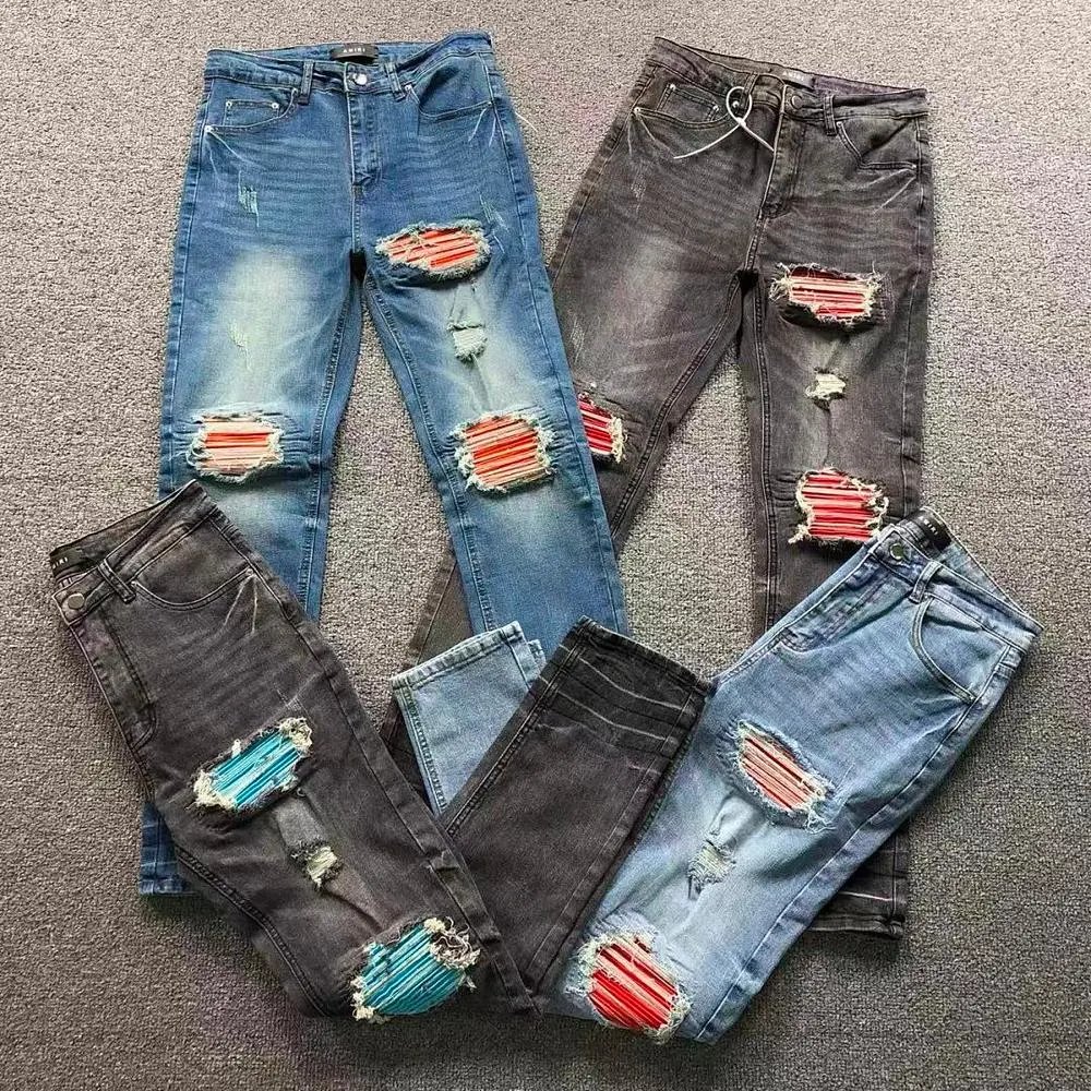 Amiri multi-color patch ripped jeans — W2CFinds curated find