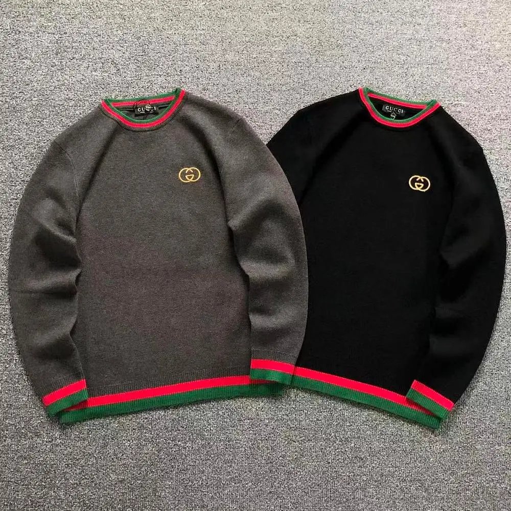 Gucci web trim interlocking G embroidered crew neck sweater — W2CFinds curated find