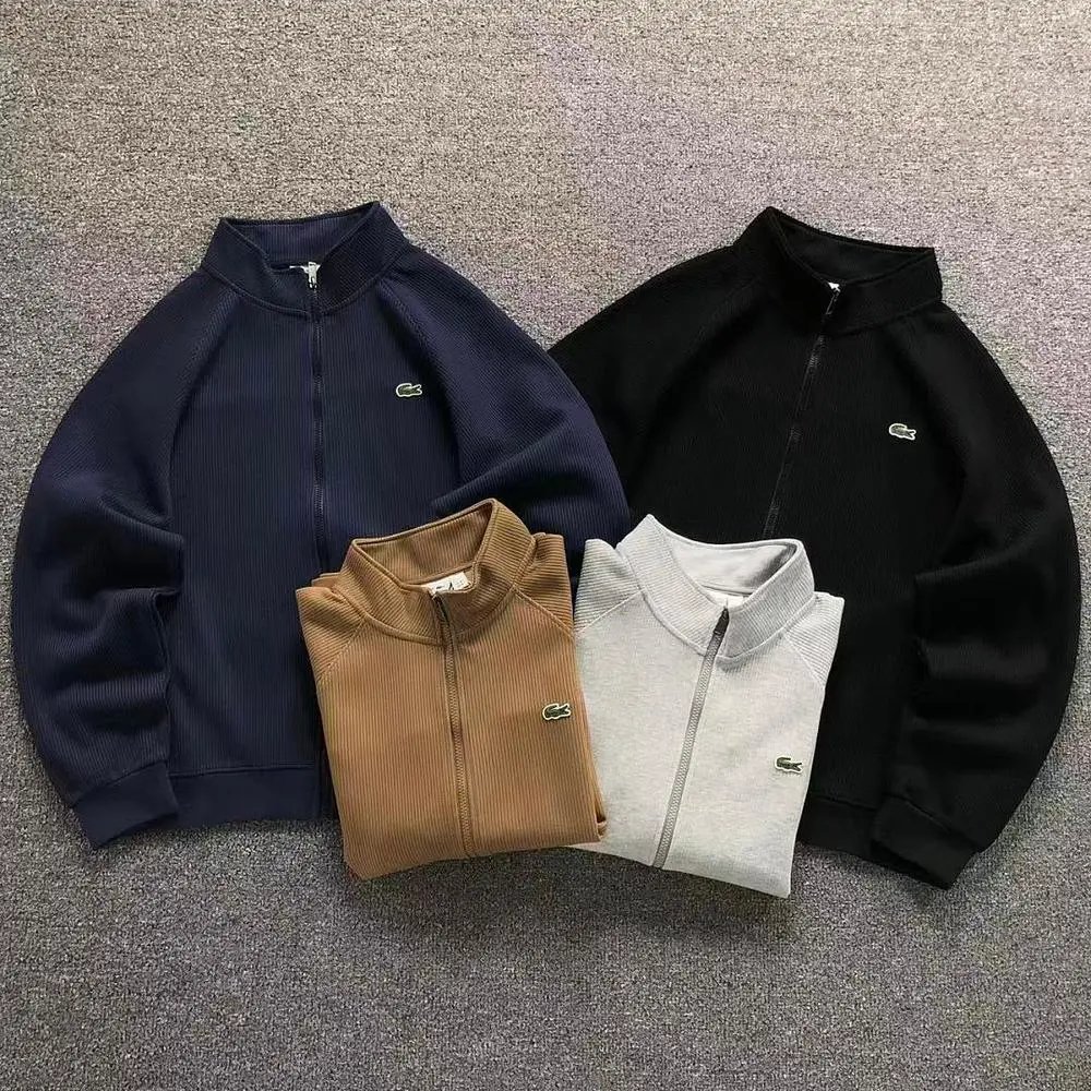 Lacoste waffle stand collar zip jacket — W2CFinds curated find