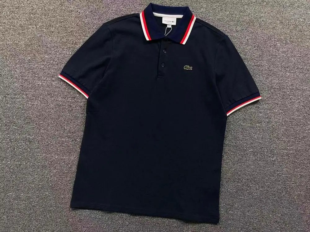 Lacoste Shirts Short-Sleeve Polo Shirt with Contrast Striped Collar and Cuffs image 4