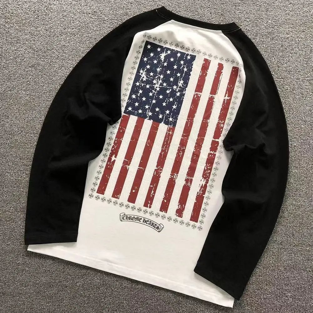 Chrome Hearts American flag raglan long sleeve tee — W2CFinds curated find